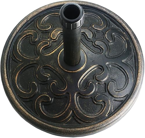 Miniatura 2 de Sunnyglade Base de sombrilla redonda envejecida para patio de 18 pulgadas, 22 libras