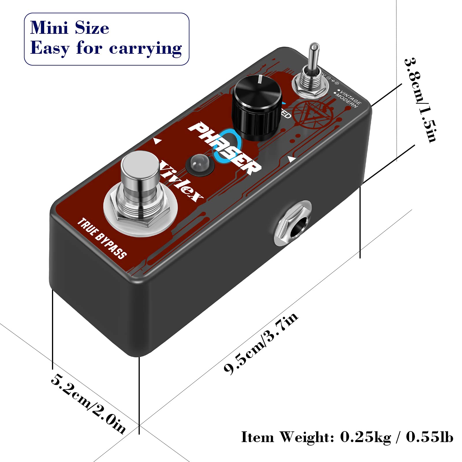 Amazon.com: Vivlex LEF-313 Phase Guitar Effects Pedal Vintage and