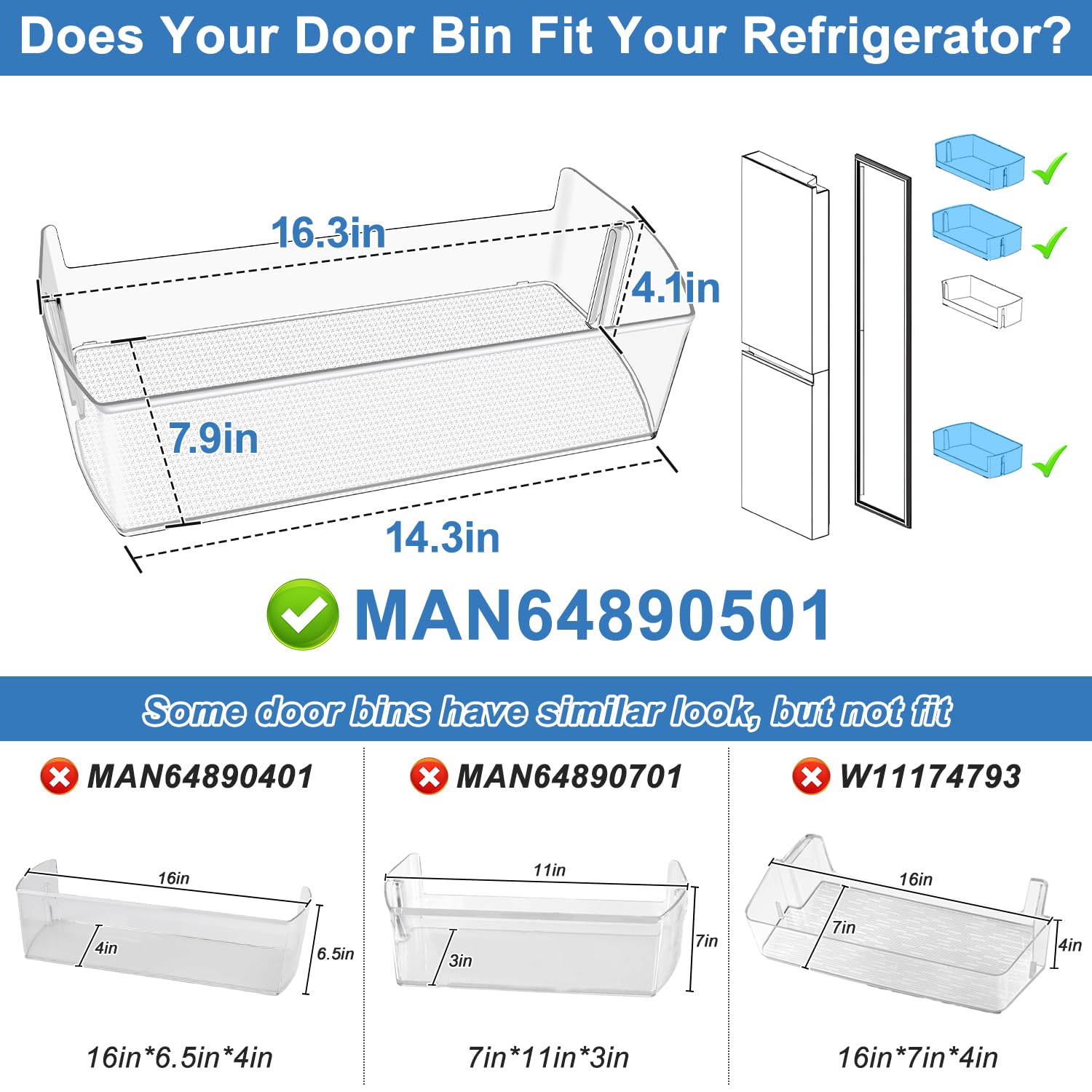 Amazon.com: UPGRADED MAN64890501 Refrigerator Door Bin Replacement
