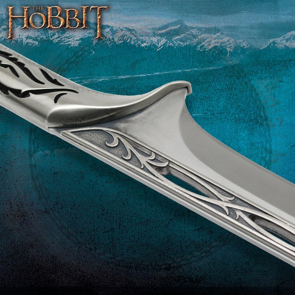 United Cutlery The Hobbit Elven King Thranduil Sword Replica | Stainless Steel Blade | Officially Licensed | Wood Wall Mount Display | Certificate of Authenticity | 41 7/8" Overall Length