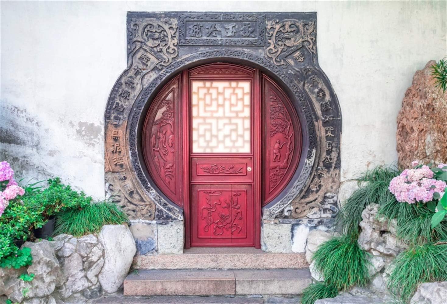 Amazon.com : Laeacco 10x8ft Traditional Chinese Circular Red Wooden