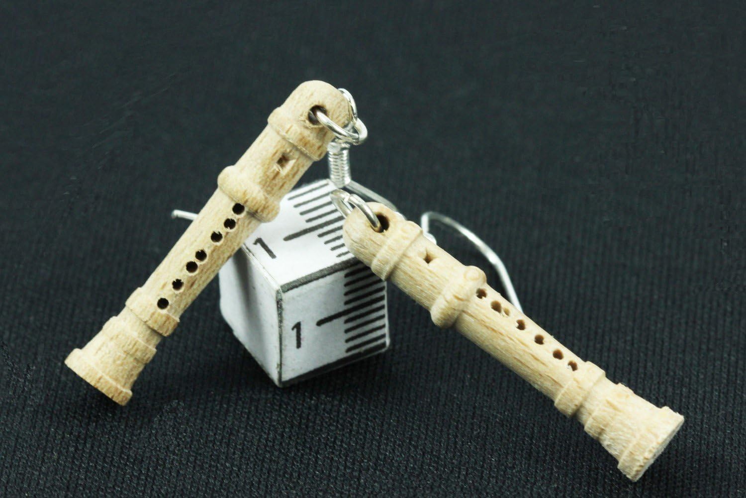 Flute Earrings Miniblings Music Christmas Children Wood