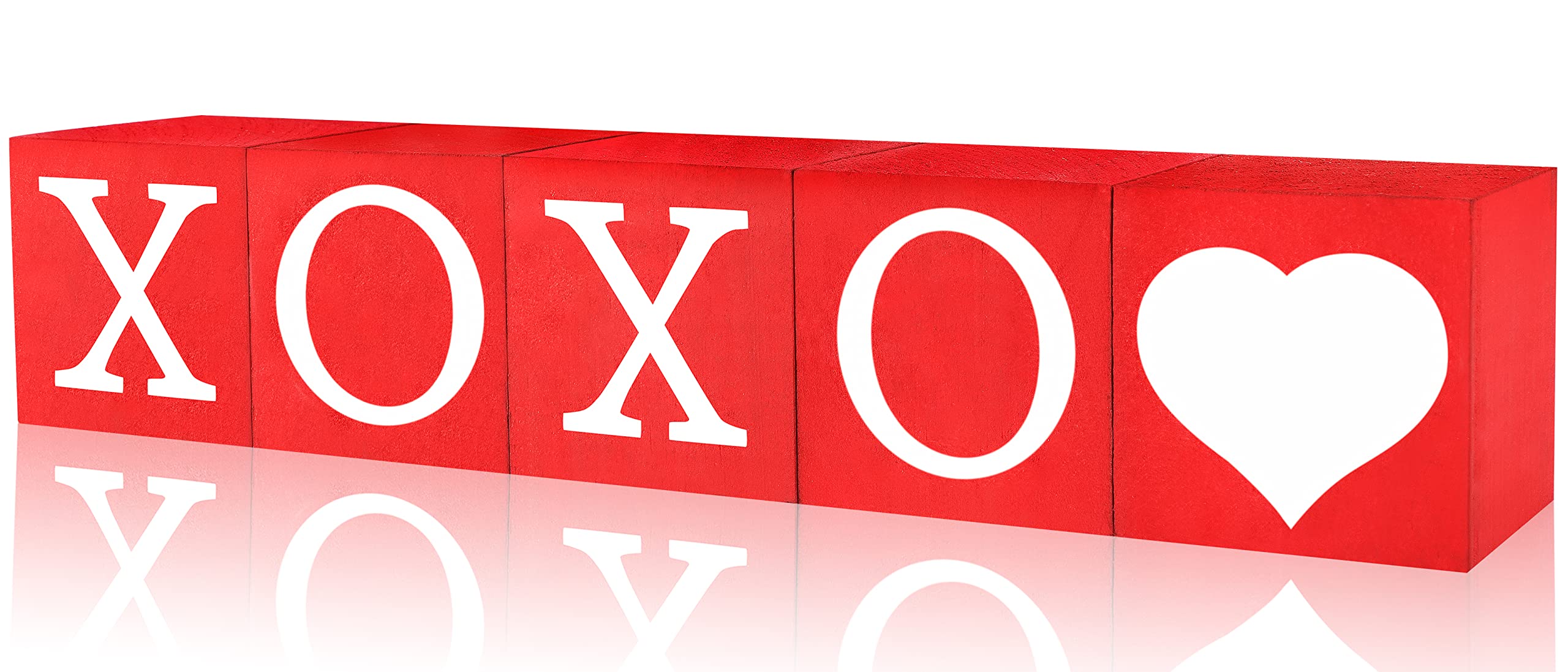 XOXO Sign XOXO Letter Sign Decor 5Pcs Valentines Day Decor Valentine Tiered Tray Decoration XOXO Tabletop Decoration for Valentines Day Party Favor, Home Decorations