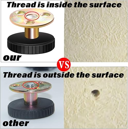 Miniatura 5 de Topes de cabecero roscados ajustables contra la pared, paquete de 4 protectores de marco de cama, herramienta antivibración, dispositivo