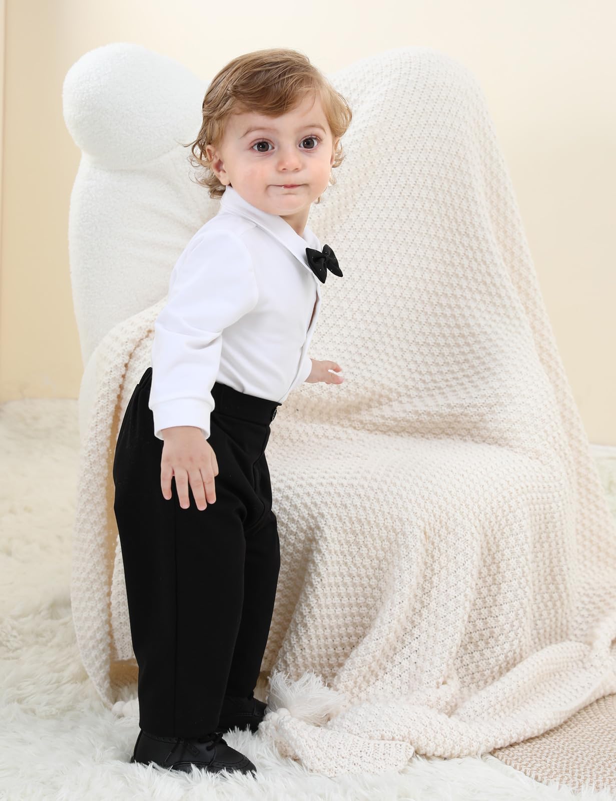 mintgreen Costume Bebe Garcon, 3pcs Ensembles Mariage Gentleman Vêtements Combinaison + Gilet + Pantalon