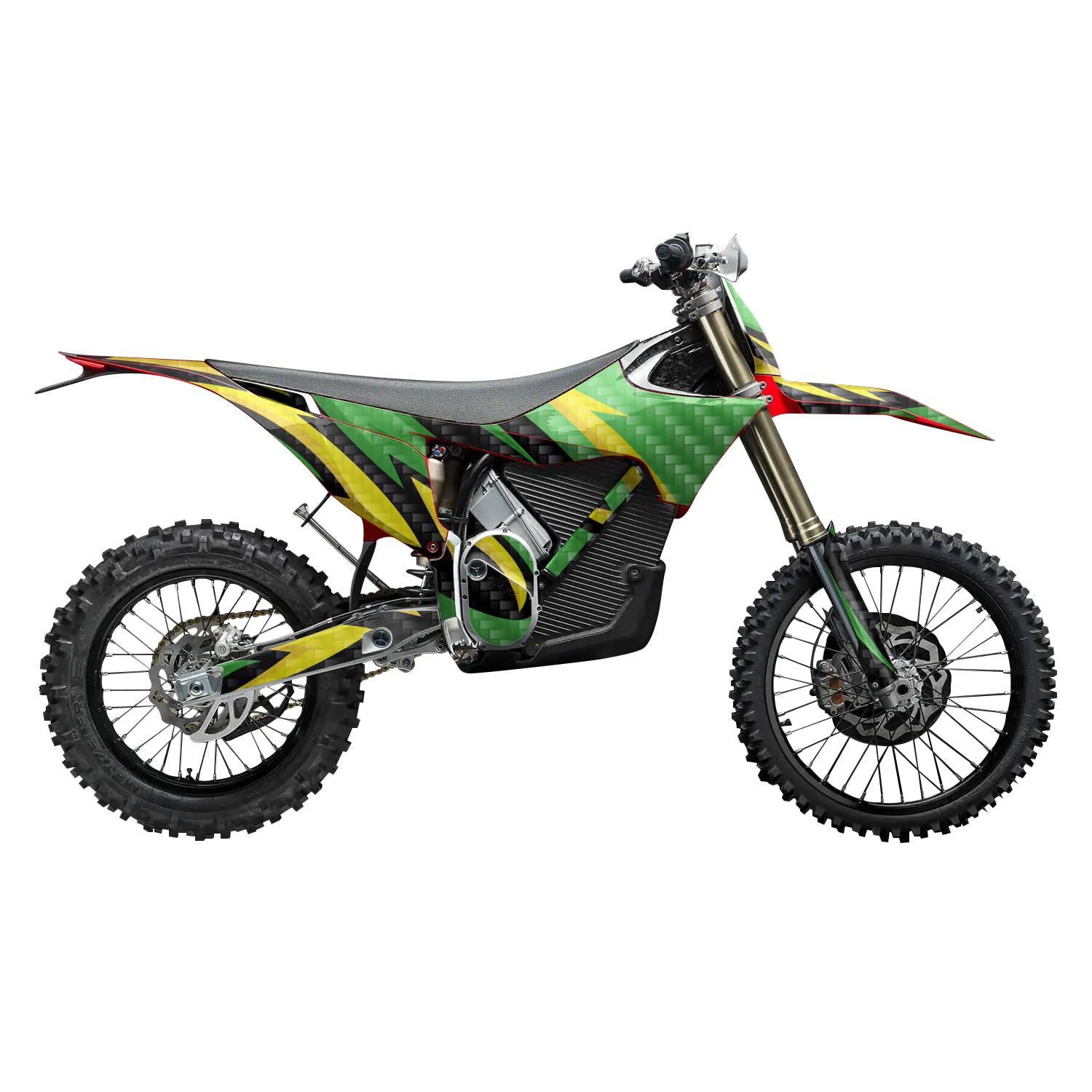 Carbon Fiber Stark Varg MX 2023-2025 Graphics Kit Wrap - Tribal Green - Varg MX Skin - Premium 3M Vinyl Protective Wrap Decal Cover - Easy to Apply | Crafted in The USA by MightySkins