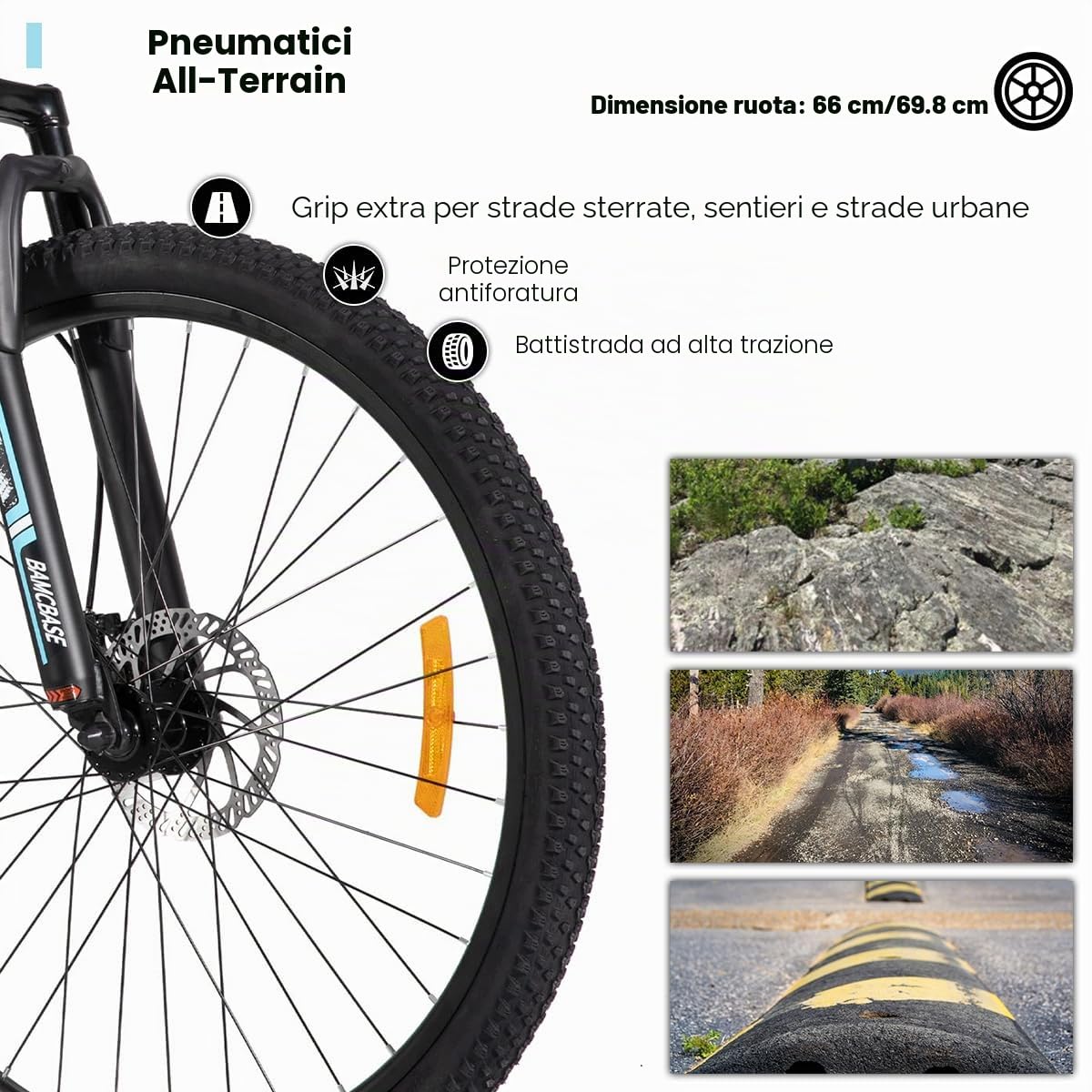 Hiland 26 27,5 pollici, mountain bike da uomo e da donna con telaio in alluminio, 21 marce, bicicletta Hardtail per adulti con freno a disco, nero/blu/verde/viola/bianco