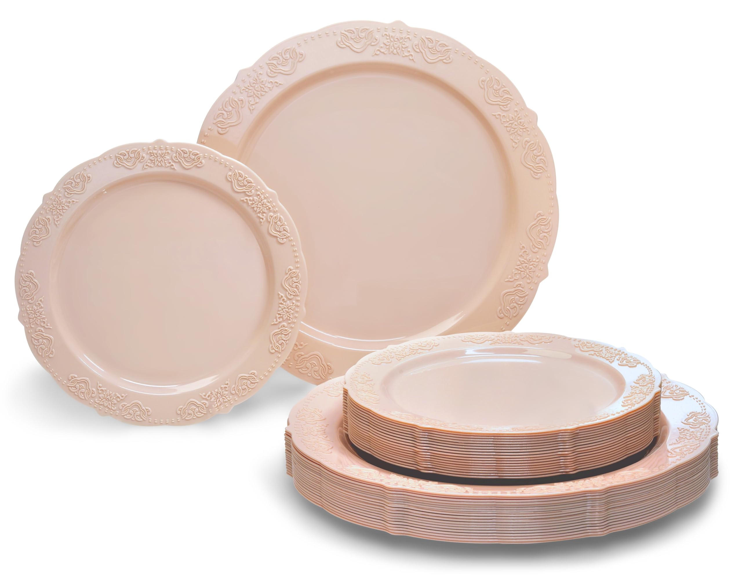 50 Ivory Disposable Plates - Elegant Party Set -13 50 Ivory Disposable Plates - Elegant Party Set -13