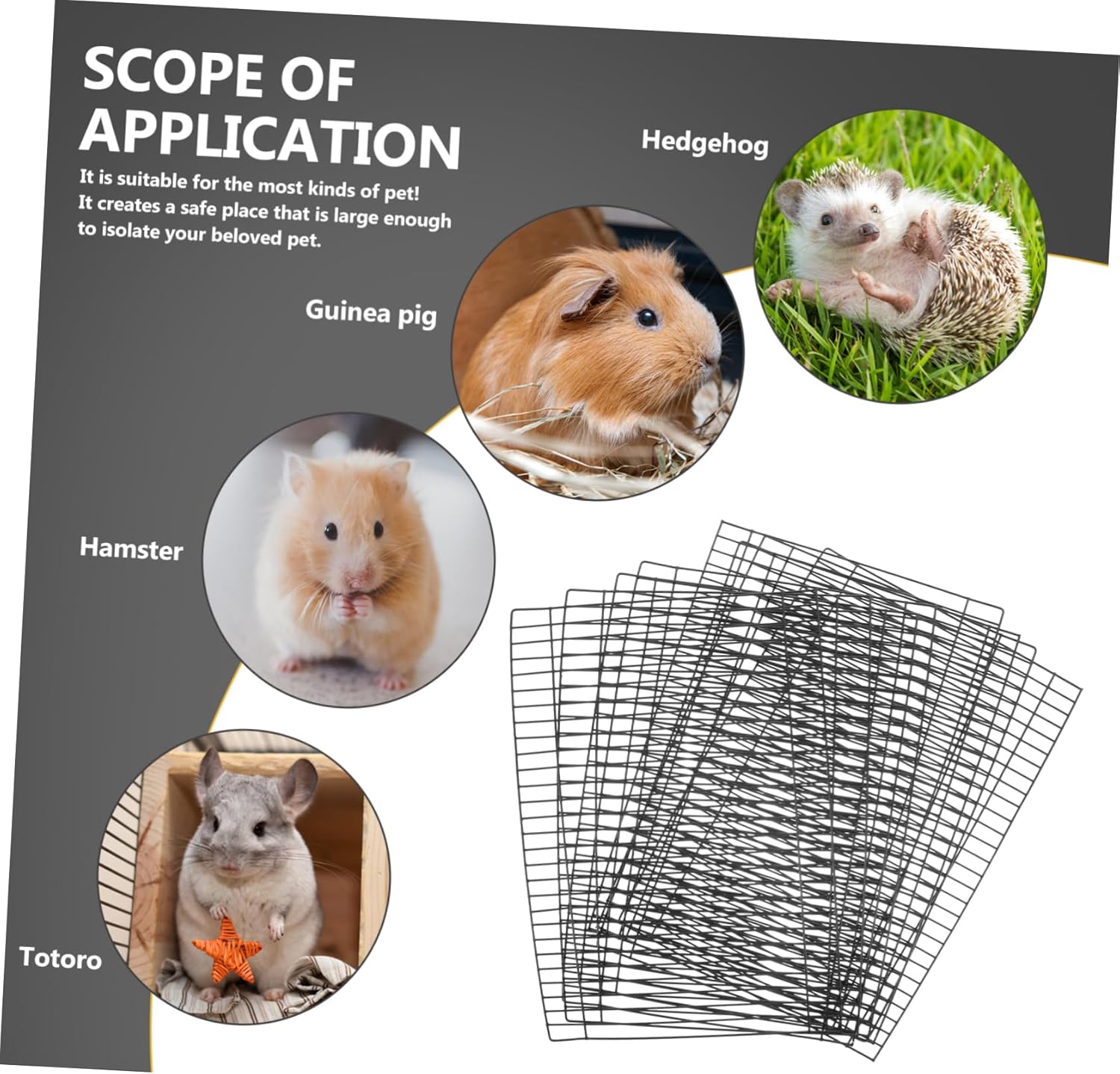 Kisangel 8pcs Portable Detachable Pet Fence for Small Animals Metal Playpen for Hamsters Bunnies and More for Use Panels