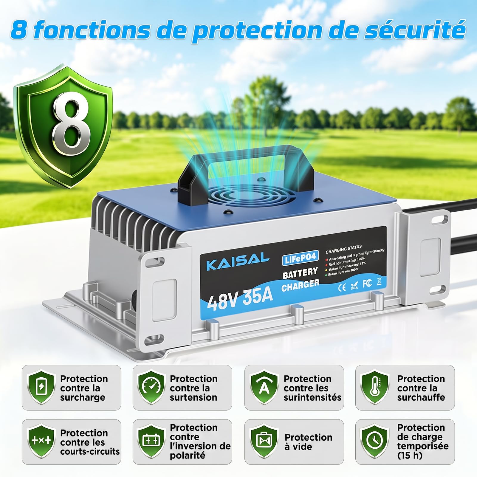 KAISAL 48V 35A Chargeur de Batterie Lithium