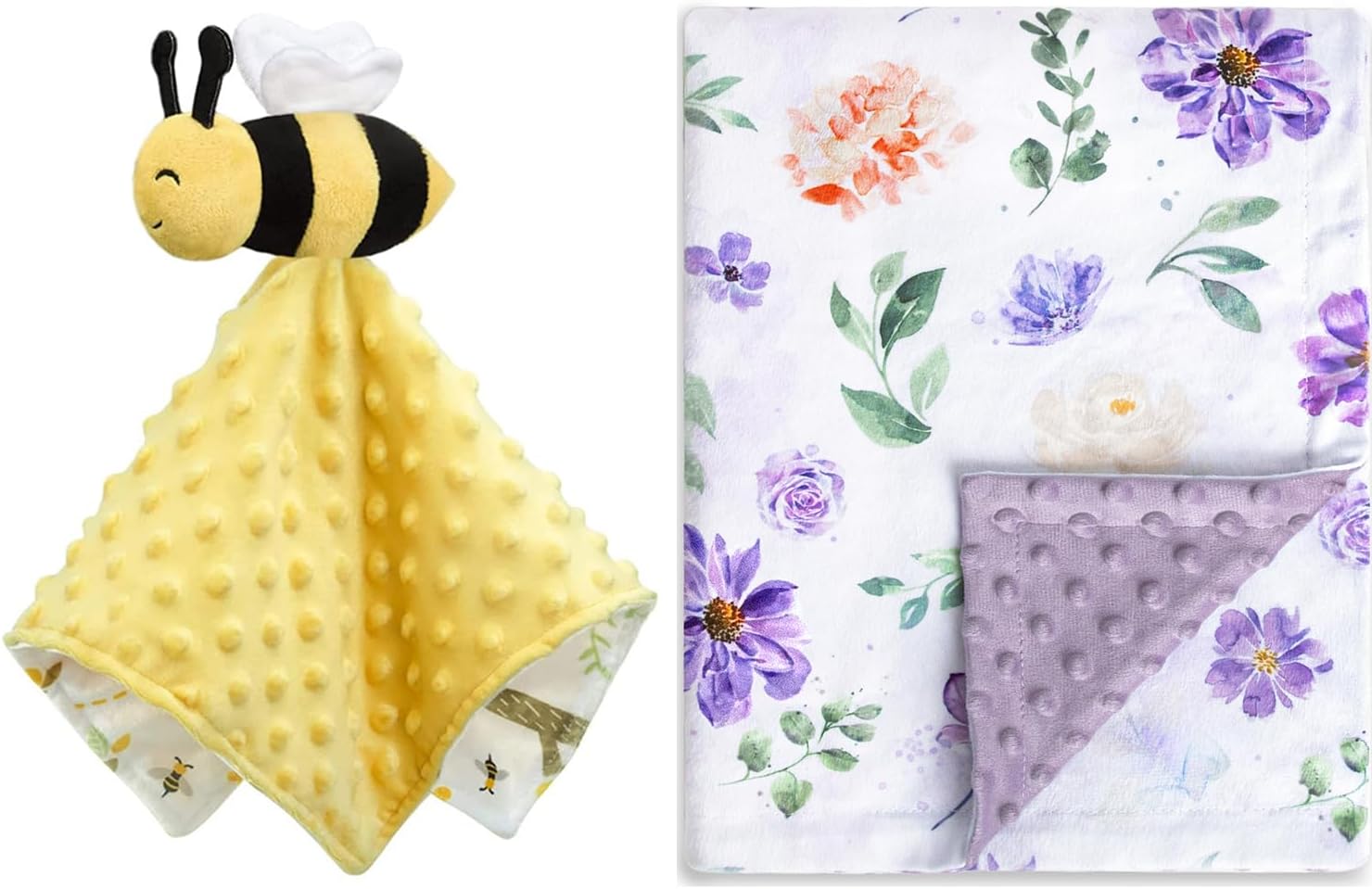 BORITAR Baby Blanket Soft Lovey Unisex Lovey Gifts for Newborn Boys and Girls Snuggle Toy Baby Bee Stuffed Animal