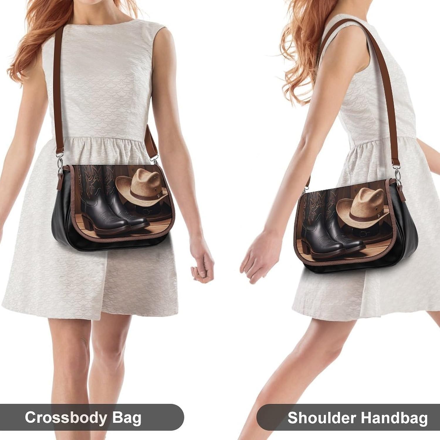 Black Hat Western Boots Sling Bag Crossbody Bag Shoulder Bag