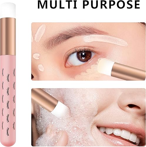 Miniatura 4 de BUV - Cepillo de limpieza de pestañas con cerdas de fibra suaves e inodoras, cepillo de limpieza de pestañas duradero, limpieza profunda facial de