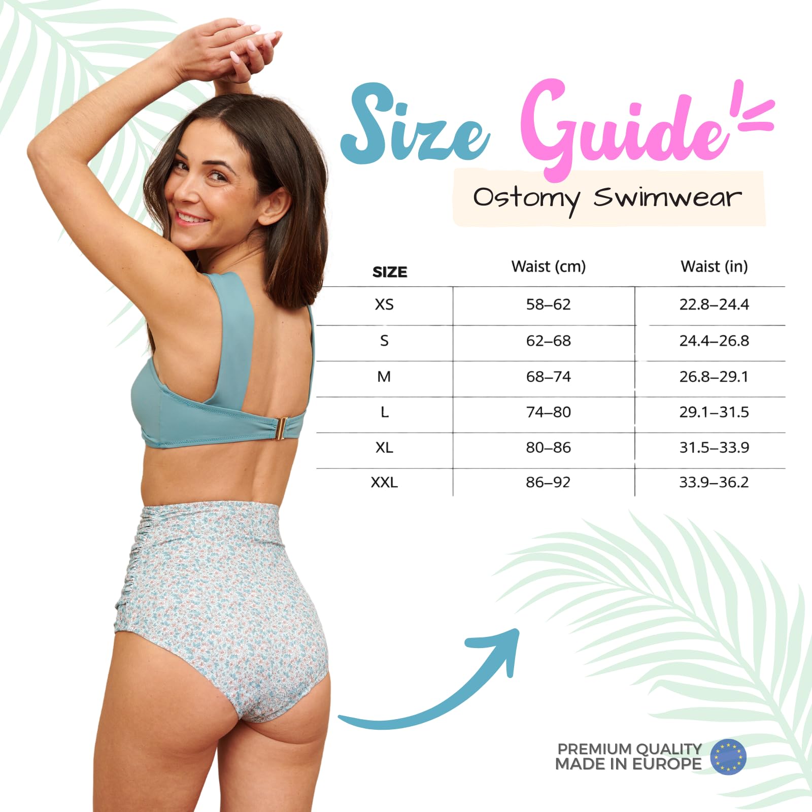 SIIL Custodie per borse per stomia da donna, costumi da bagno per stomia celeste (parte inferiore), per borse per colostomia, ileostomia, urostomia, forniture per stomia