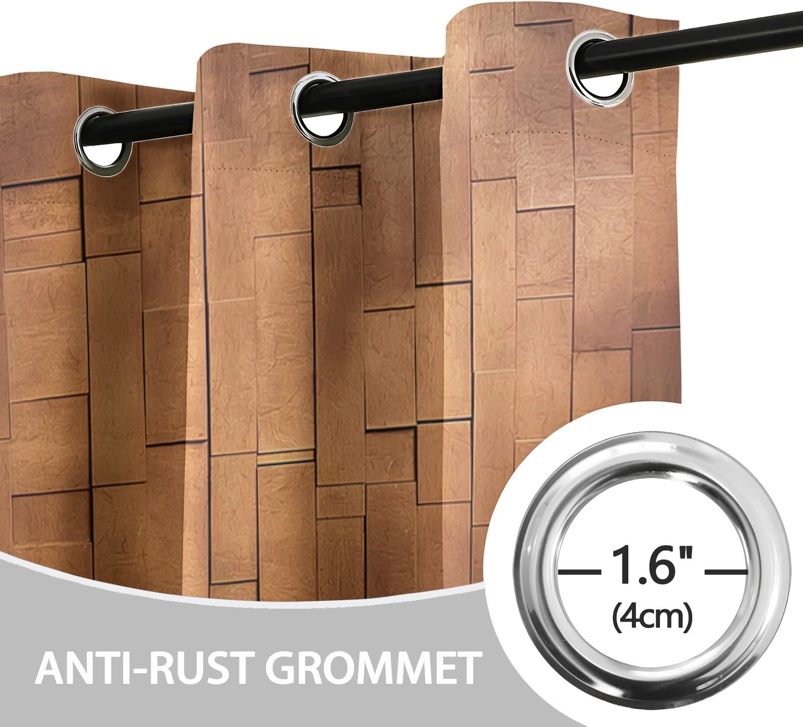 Marrone Tende stampate per tende da camera da letto e Chitarra vintage di musica country Tende 140L x 225A cm (2 Pannelli)(W x L) Tende stampate a risparmio energetico che bloccano la luce Tende