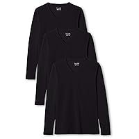 Berydale BD160 Maglietta a Maniche Lunghe, Nero (Confezione da 3 Pezzi)