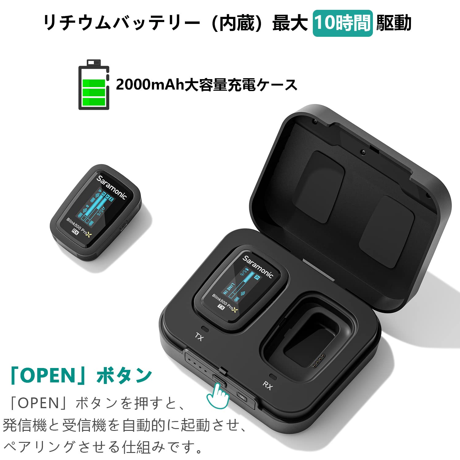 Amazon | Saramonic Blink500 ProX B1 ワイヤレスマイク ピンマイク