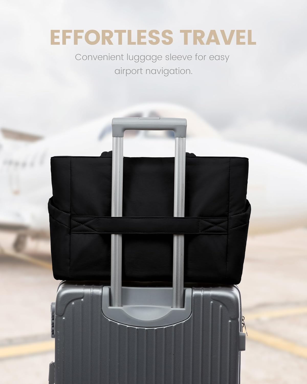 LOVEVOOK Laptop Bag for Women, Lightweight Puffy Work Tote Bag with Clutch Purse, 15.6 Inch Computer Briefcase Bag - Image 7