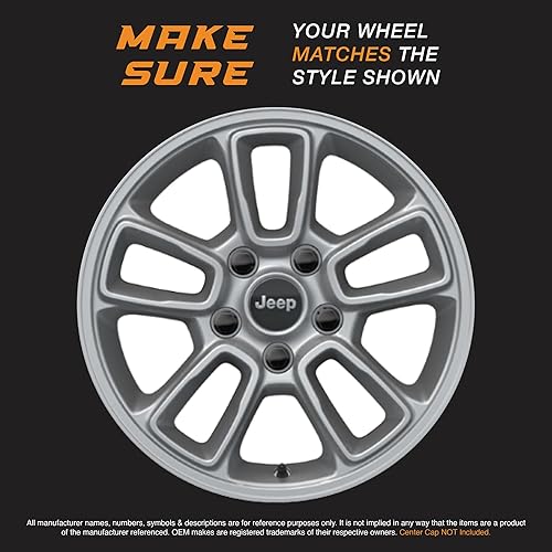 Miniatura 3 de Juego de fundas de rueda de 17 pulgadas color negro brillante hecho para Jeep Grand Cherokee Laredo (2018-2020) | Tapacubos de plástico ABS duradero
