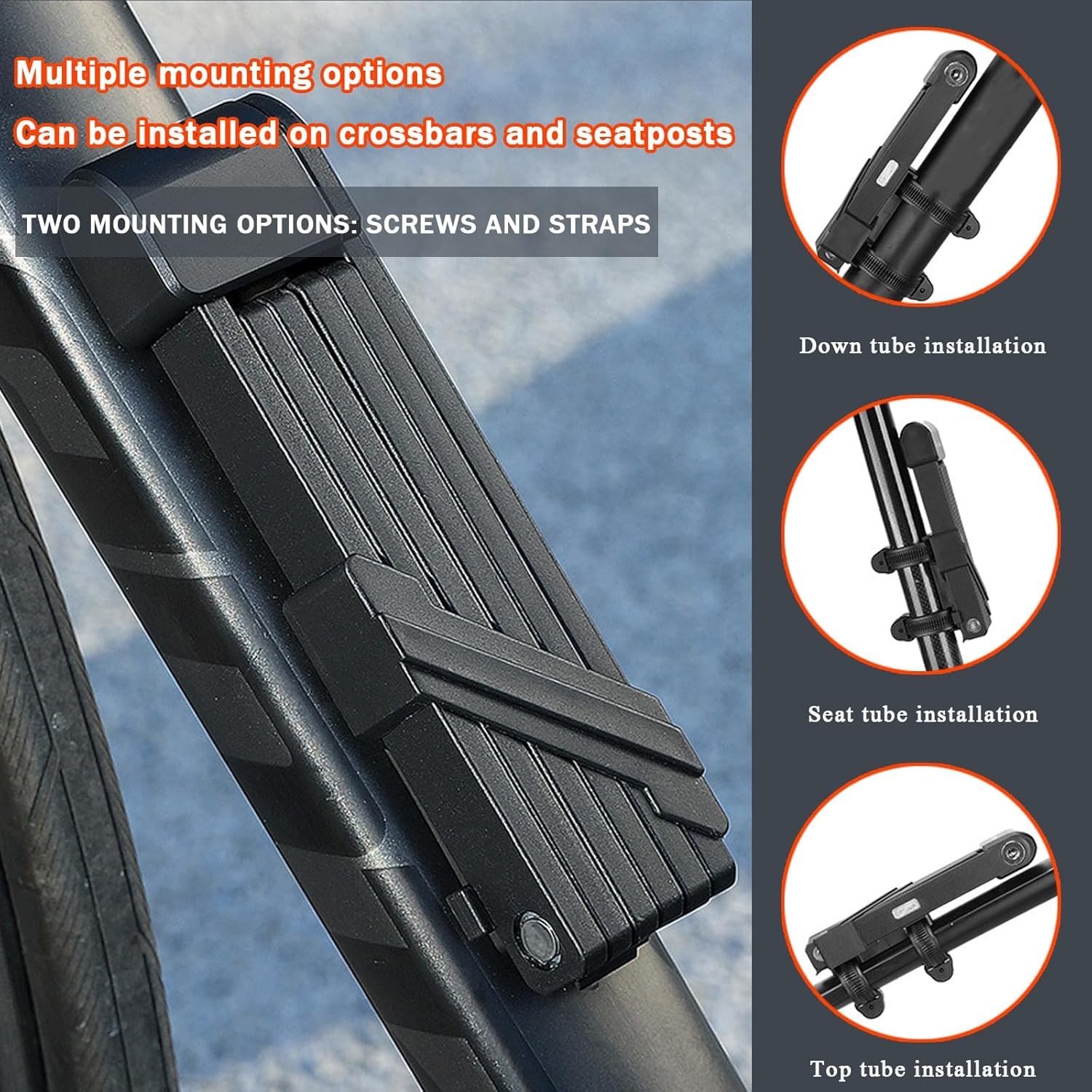 Lucchetto Bici Pieghevole per Cannondale Topstone Carbon Topstone Neo Topstone Neo Lefty Touring, Blocco Manubrio Lucchetto per Bici Sicurezza antifurto Bicicletta Pieghevole Portatile