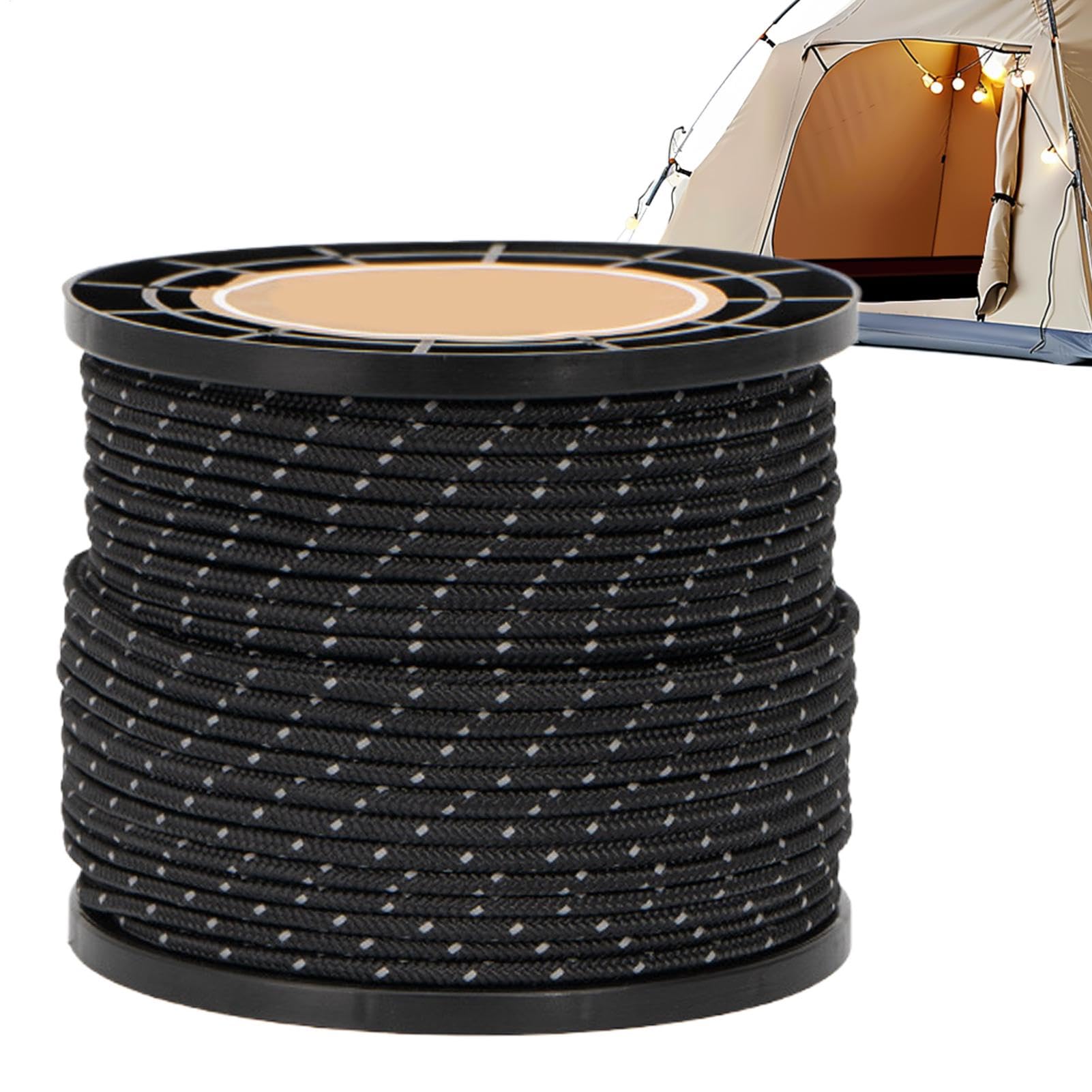 Corde de camping réfléchissante 4mm de 50m utile pour sécuriser votre tente en randonnée