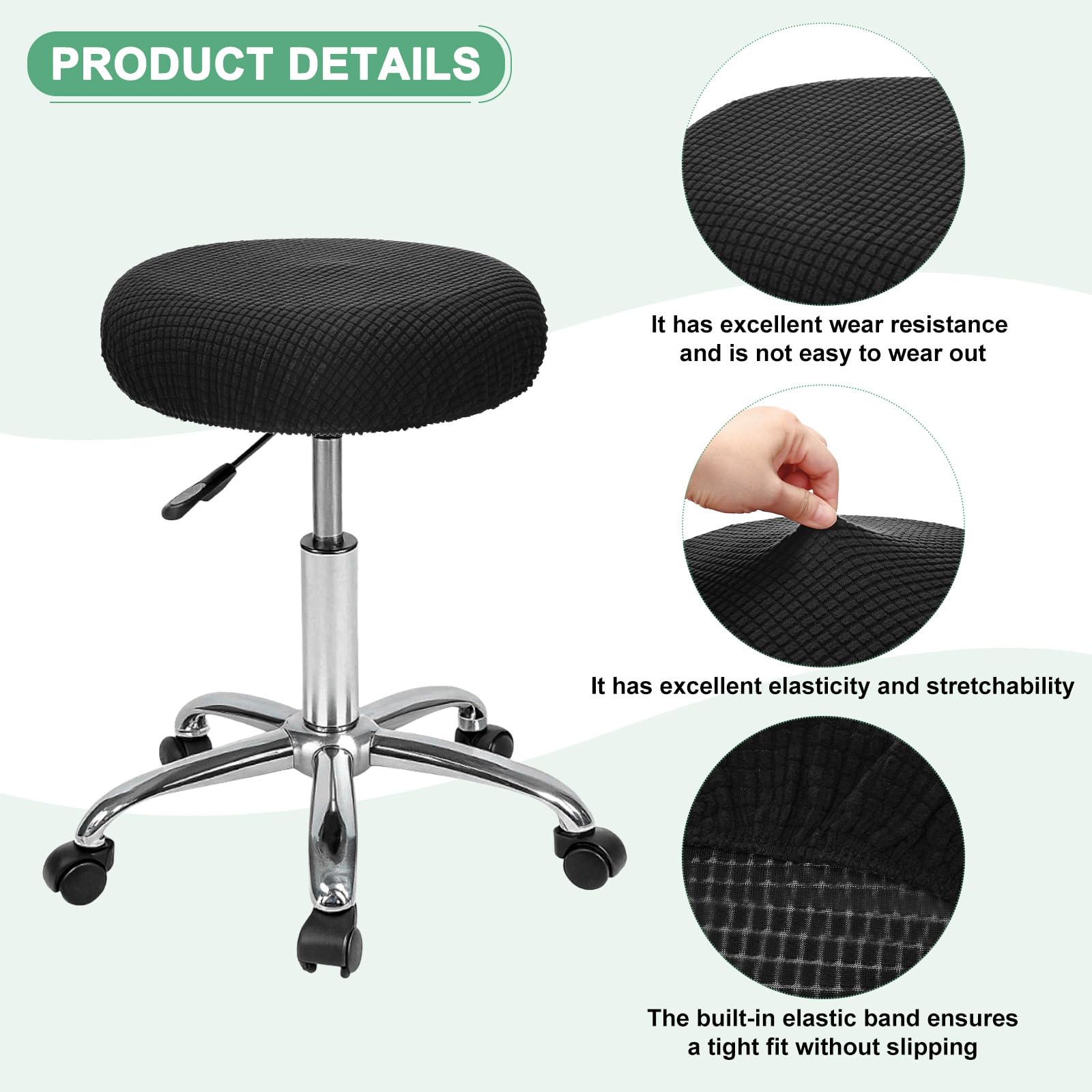 M METERXITY 1-Pack Bar Stool Covers Round - Image 2