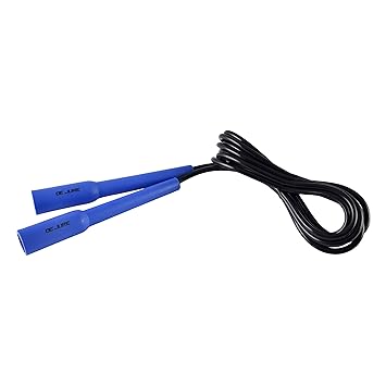 DE JURE FITNESS Adjustable Skipping Rope � Slim Handle, 275cm, Multiple Colors (Blue-Black)