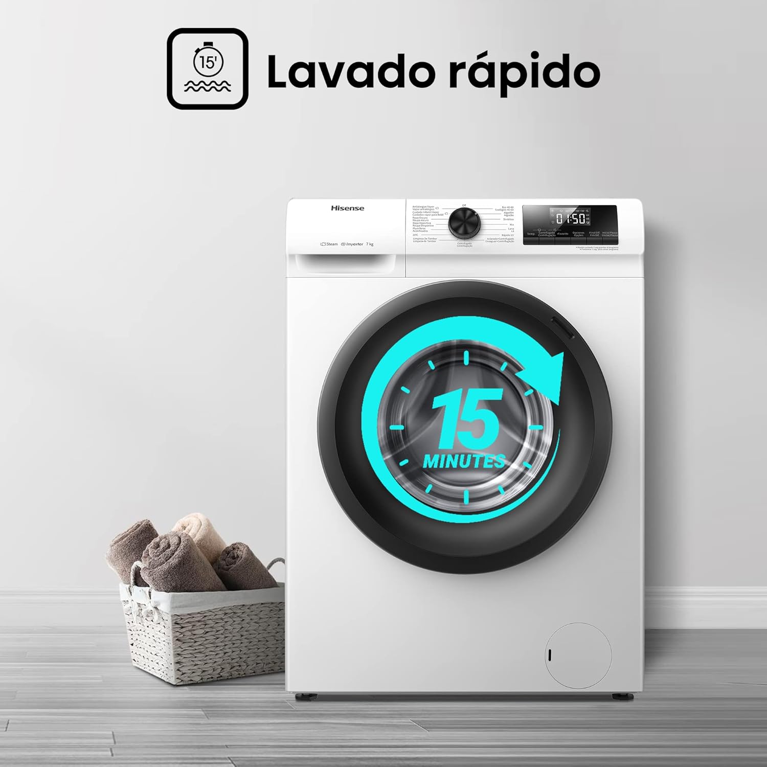 Hisense WFQP7012EVM LAVADORA CARGA FRONTAL 7 KG 1200 RPM C BLANCO Hisense WFQP7012EVM LAVADORA CARGA FRONTAL 7 KG 1200 RPM C BLANCO