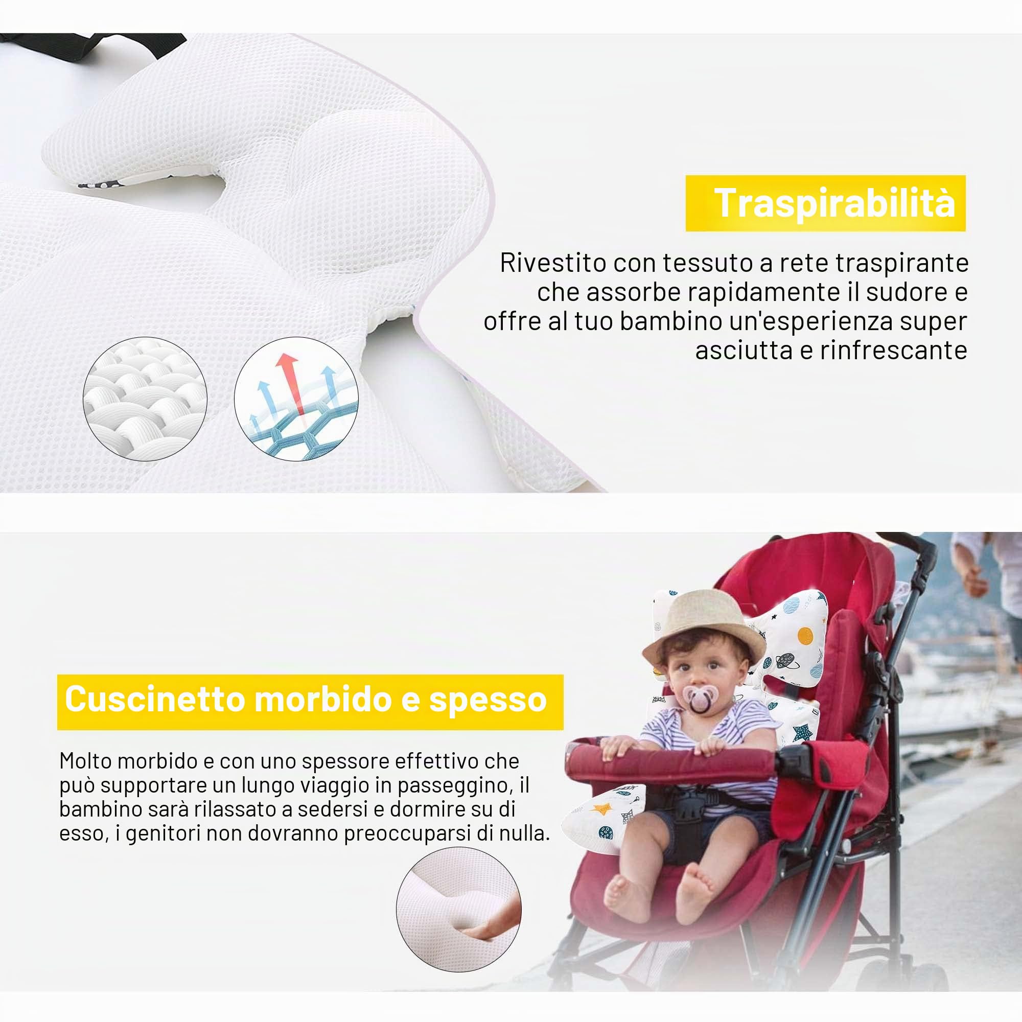 Copriseduta Passeggino Universale Miracle Baby Double-Face 4 Stagioni 38x70 cm Imbottita Traspirante