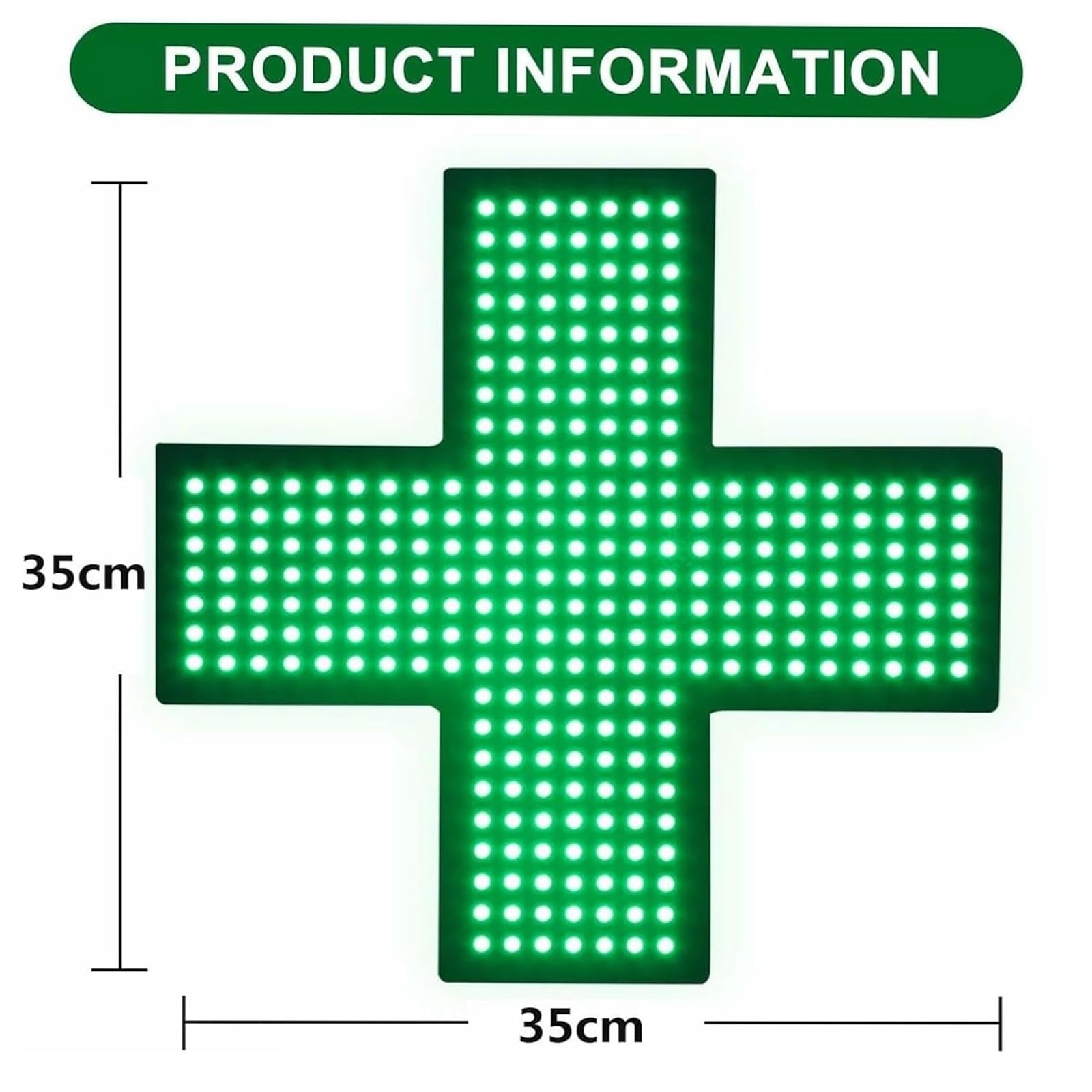 Lampada a forma di croce per farmacia, display al neon a LED a forma di croce per dispensario, 3 modalità di funzionamento, per negozi al dettaglio, cliniche, farmacie, ospedali