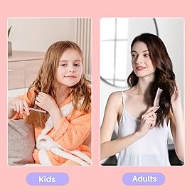 RHOS Portable Travel Mini Hair Brush - Compact Foldable Double-Headed Detangling Comb for Purse, Bags - Pocket-Size for Women and Girls (Pink)