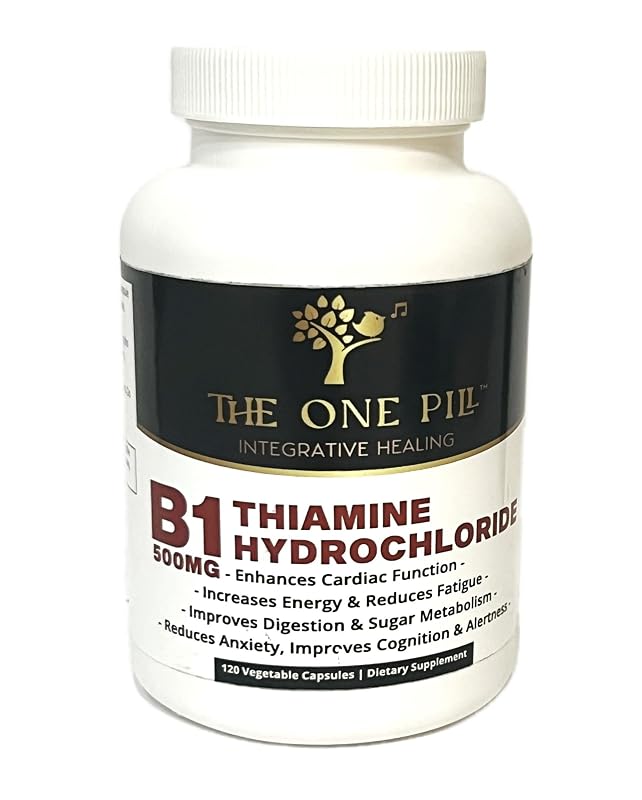 The One Pill Integrative Healing Vitamina B1 — Cloridrato de tiamina 500 mg — 120 cápsulas