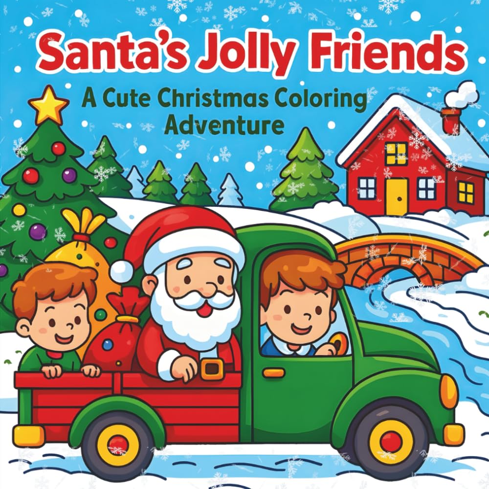 Santa’s Jolly Friends: A Cute Christmas Coloring Adventure: Fun & Cozy Holiday Scenes for Kids, Teens & Anyone Who Loves Christmas! PAPERBACK (Cozy Holiday Adventures)