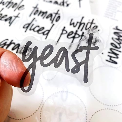 Miniatura 3 de Yangkeai 171 Kitchen Pantry Labels Set for Organized Storage Plastic and Glass Jar Food Containers Clear Printed Water Resistant Labels with Extra