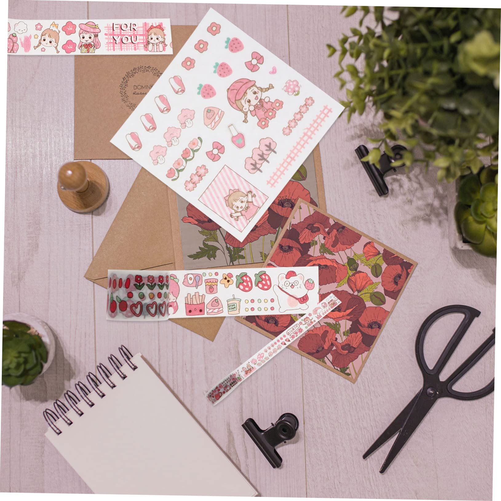 EXCEART 3sets Adesivi Washi Decorativi Per Scrapbooking Di Nastro Autoadesivo Con Motivi Carini Cancelleria Creativa Per Album e Progetti Fai Te