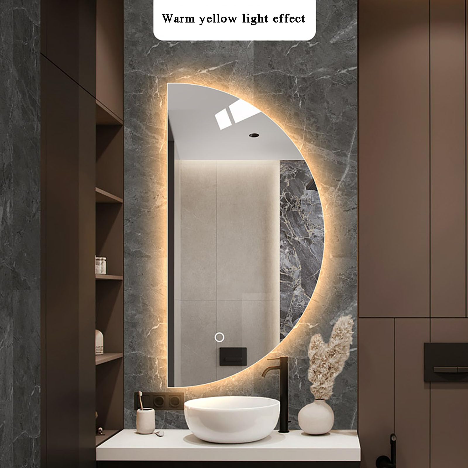 Podświetlane lustro łazienkowe LED, 400 x 800 mm, inteligentne lustro do makijażu z energooszczędnymi światłami, wielofunkcyjne, nowoczesne wzornictwo, do użytku domowego