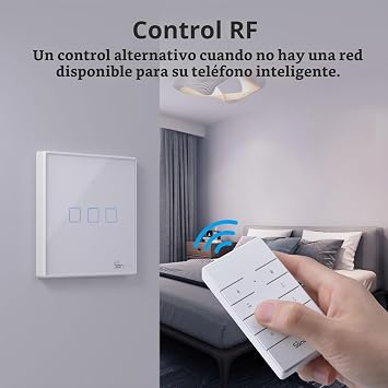 SONOFF T2EU3C Smart RF Wi-Fi Wireless Light Control Wall Switch, Type 86 Switch 3 Channel for Home Automation, Compatible with Alexa, Google Home