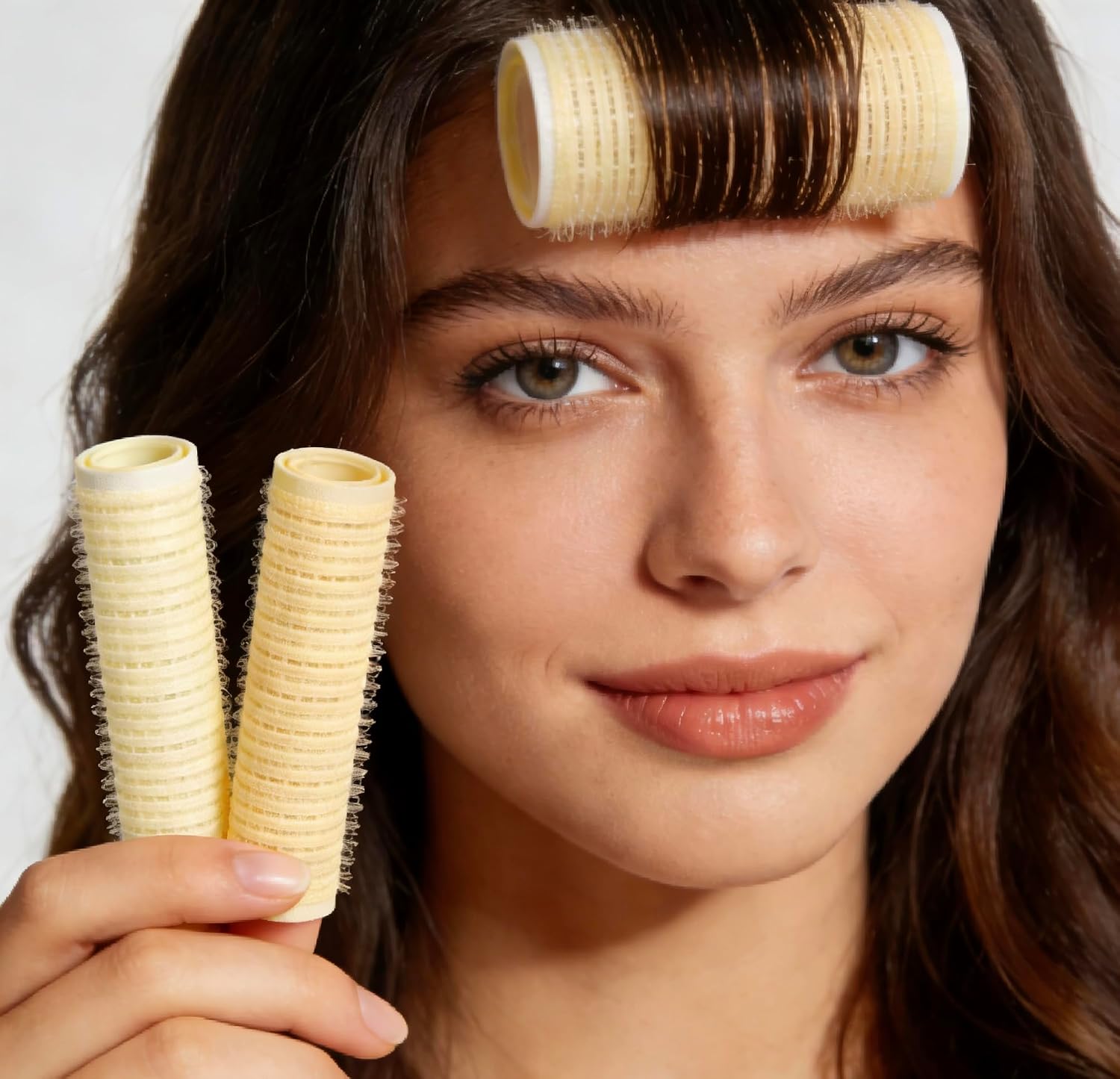4 in 1 Hair Roller Set with Root Clips, Large Medium Small Sizes for Full Head Styling, No Heat Volume Curlers to Lift Roots & Slim Your Face Instantly