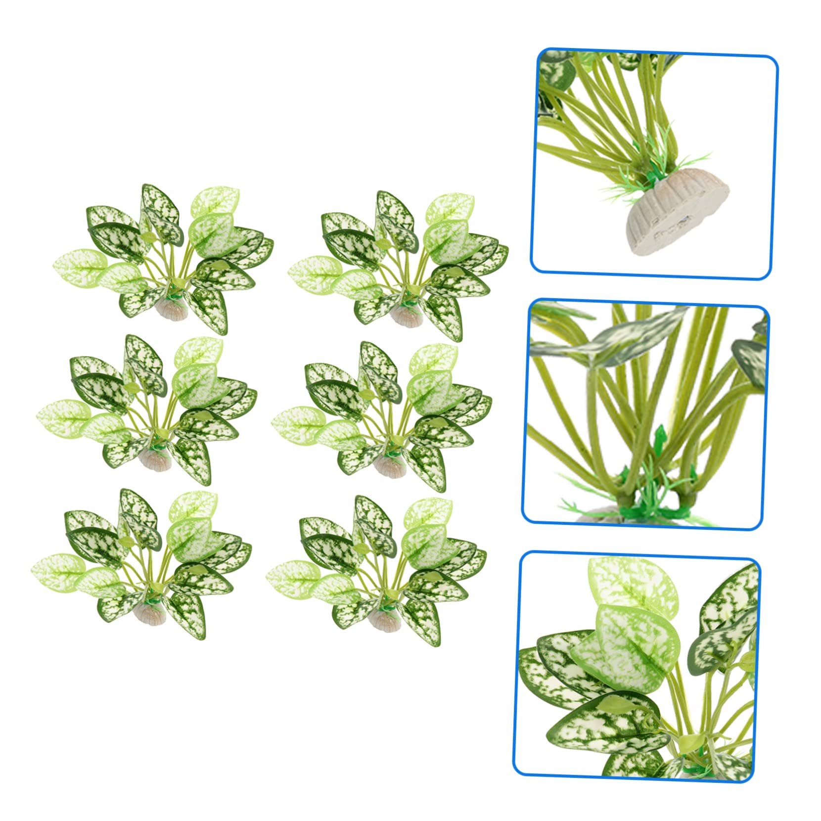 Sosoport 4 Sätze Aquarium Landschaftsbau Wasserpflanzen Dekorationen Für Aquarien Luft Teiche Kunstpflanze Wassergrasdekor Dekorative Aquariumpflanze Plastik Green 6 Stück * 4