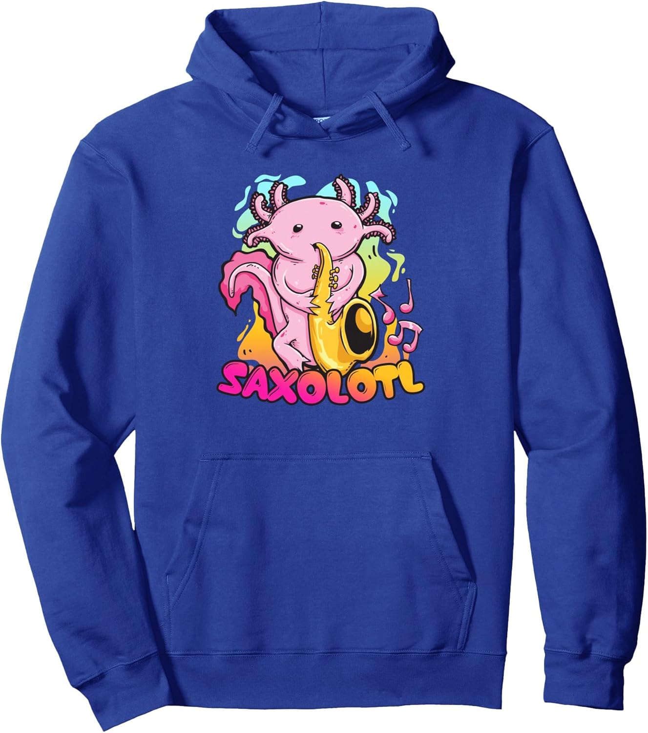Saxolotl Adorable Cute Sax Saxophone Playing Axolotl Animal Pullover Hoodie