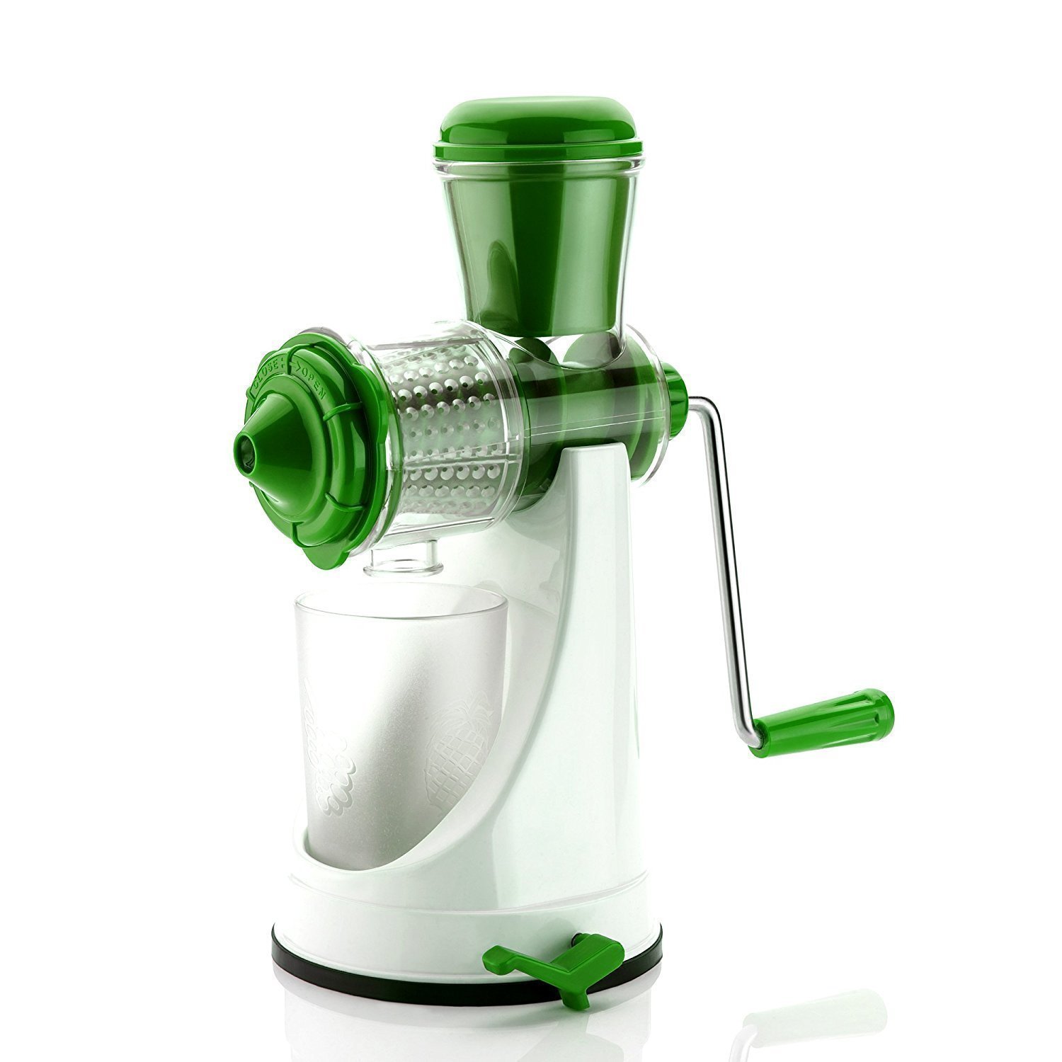 Buy Kitchen Bazaar Deluxe Juicer Mixer Grinder with Steel Handle and Pusher (White/Green) Online