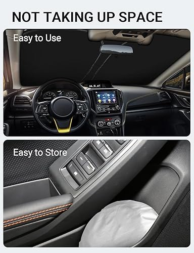 Vista 266 de Proadsy Parasol para parabrisas para BMW X1 F48 2016-2022 de 4 capas plegable, protector de parasol frontal que bloquea los rayos UV y mantiene