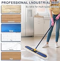 Vista 7 de KeFanta 36" Commercial Dust Mops for Floor Cleaning,Industrial Dry Wet Mop with Heavy Duty Long Handle,2 Large Cotton Washable Mop Pads,for