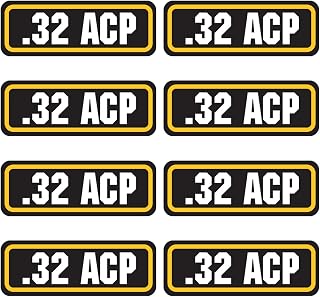 32 ACP Ammo Sticker (3"x1.06",8 Pack) Vinyl Sticker for Ammo Storage Box, Ammo Can, Ammo Box, Great Decals for Ammo Case, Gun Stickers, Bullet Box, Ammo Storage Crate & Pouch Labels for Organizing - AZ House of Graphics