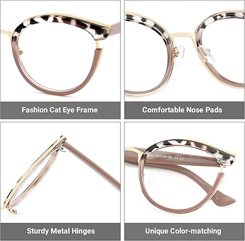 Miniatura 4 de Zeelool Marco clásico de gafas de ojo de gato con lente transparente sin receta para mujeres ZJGT414068