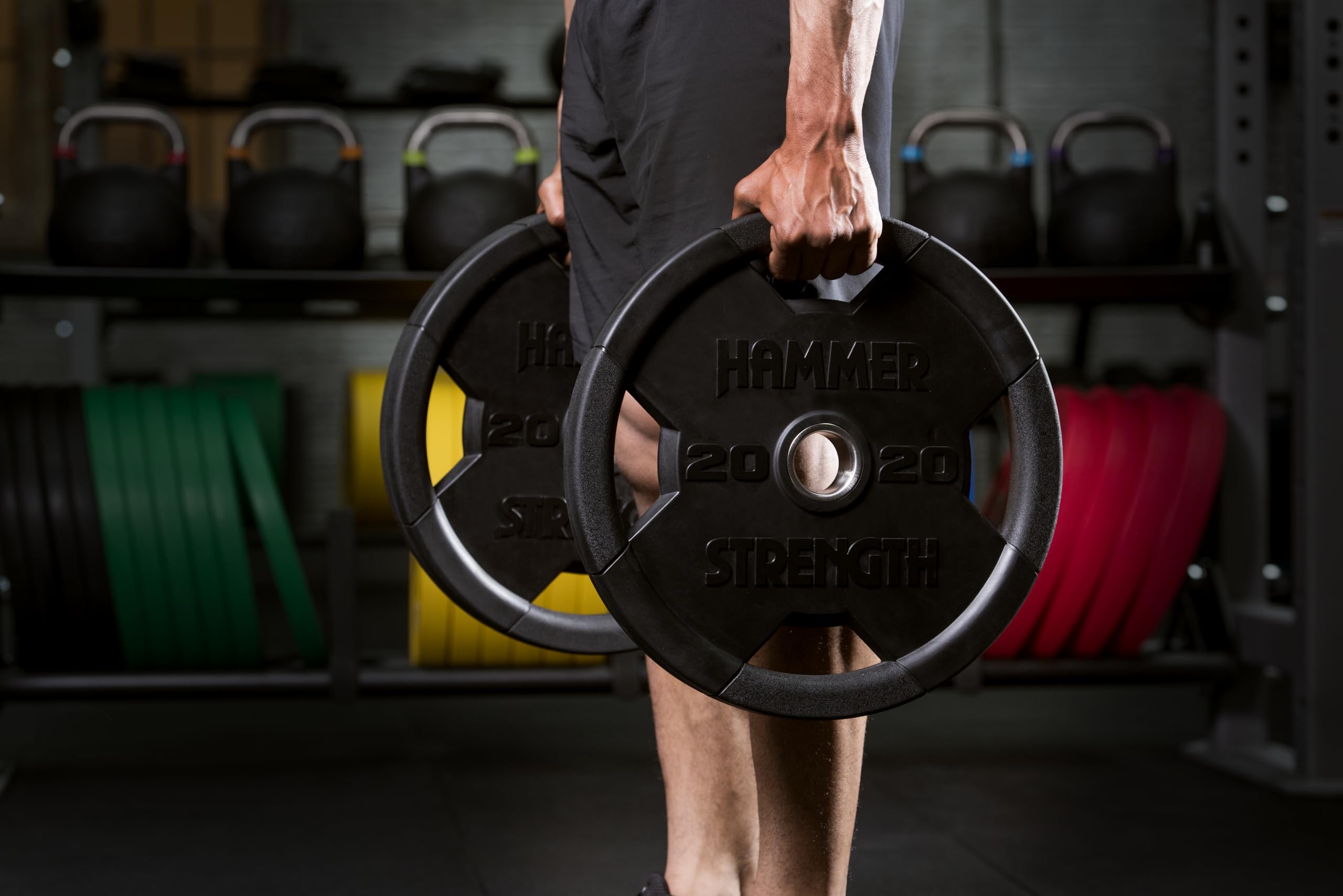 Amazon | Hammer Strength 25ポンド ラウンドラバーオリンピック