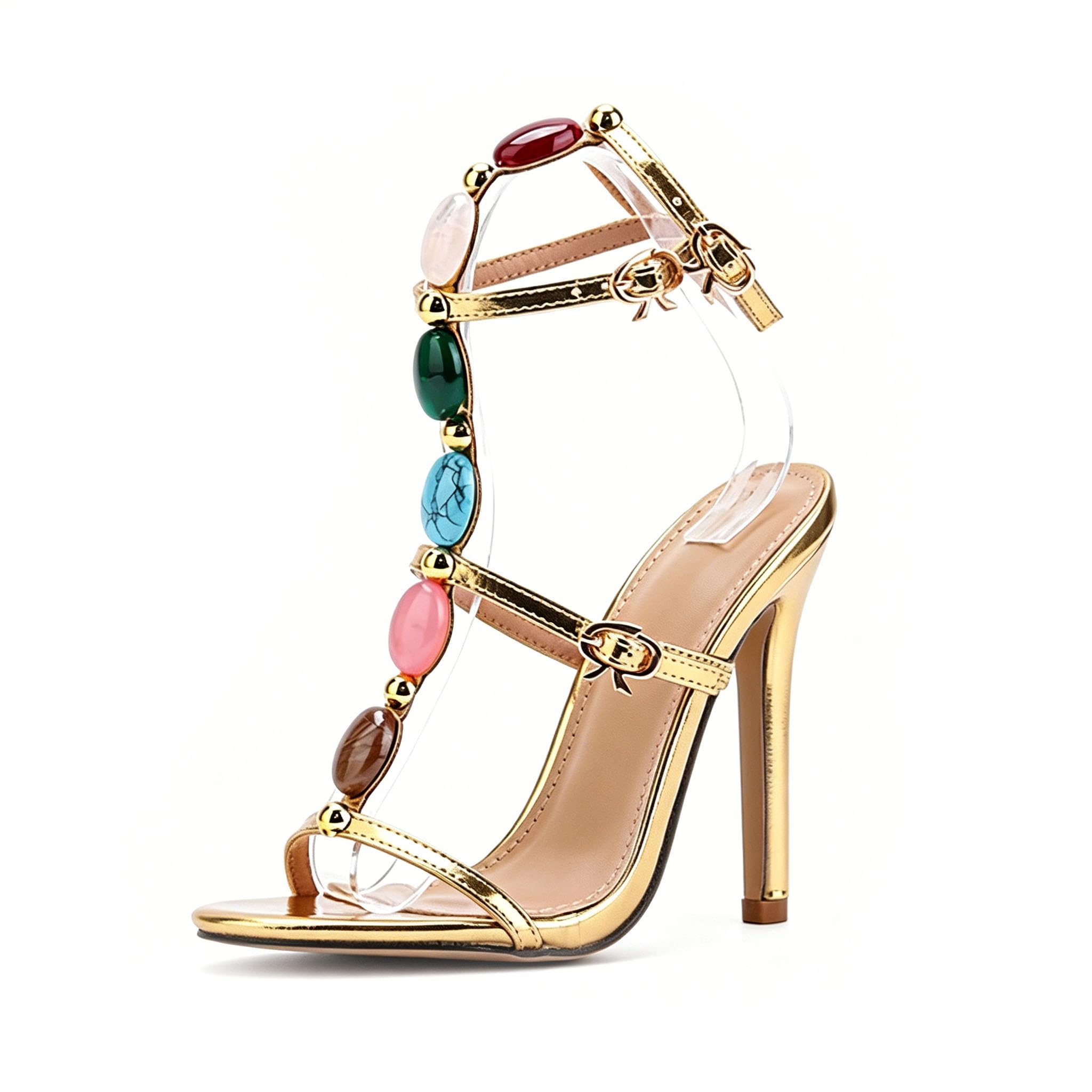 Sandalias de tacón Gladiador para Mujer con Tira Abierta en los Dedos