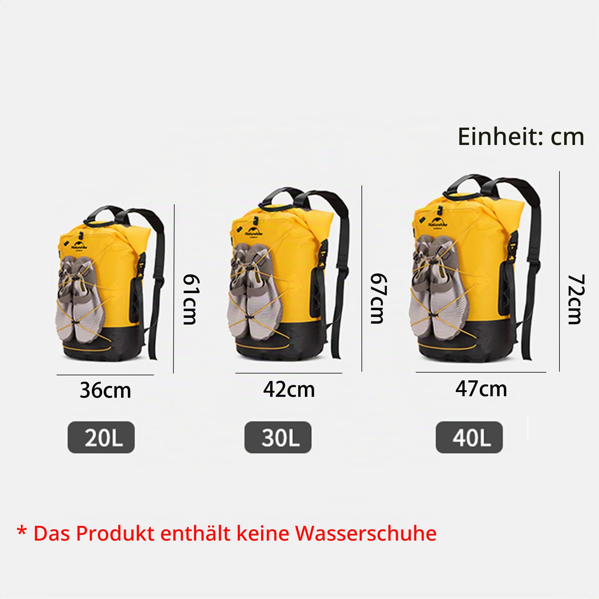Naturehike Wasserdichter Rucksack für Herren, Wanderrucksack, wasserdichter Outdoor-Tagesrucksack, leicht, Camping, Reisen, 20L/30L/40L