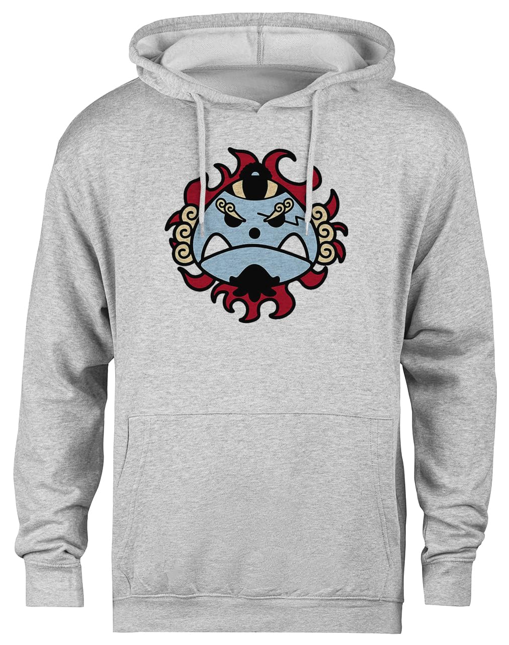 Jinbe Ryba-Człowiek Piraci Słoneczni Szara Bluza Z Kapturem Unisex Bez Płci Unisex Grey Hoodie Genderless Pullover