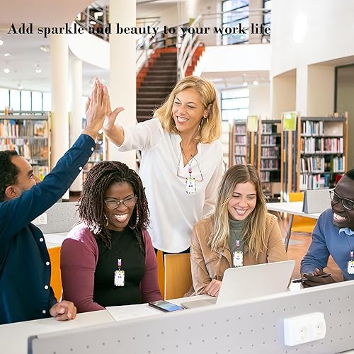 Miniatura 7 de BIHRTC Cordón de silicona con cuentas para el cuello con soporte para credencial de identificación, ajustable, lindo cordón para profesores, llavero